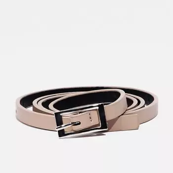 Ремень женский, ширина 1 см, пряжка металл, цвет бежевый