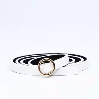 Ремень женский, ширина 1 см, пряжка металл, цвет белый