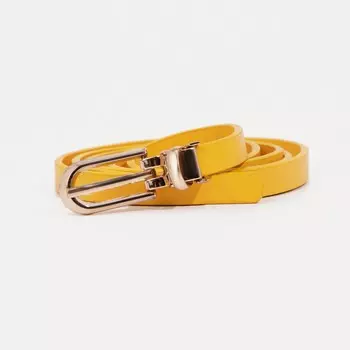 Ремень женский, ширина 1 см, пряжка металл, цвет желтый