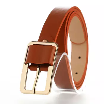 Ремень женский, 1102.1 см, пряжка металл, золотистая, рыжий
