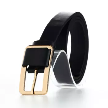 Ремень женский, 1102.1 см, пряжка металл, золотистая, черный