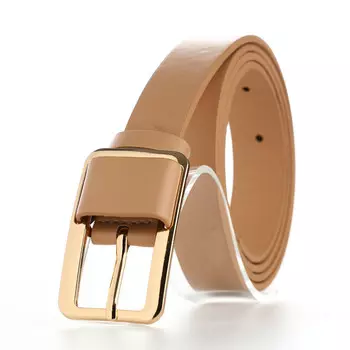 Ремень женский, 1102.1 см, пряжка металл, золотистая, бежевый