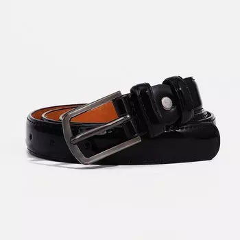 Ремень женский, ширина 2.2 см, пряжка металл, цвет черный