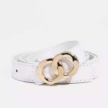 Ремень женский, ширина 2,2 см, пряжка металл, цвет белый
