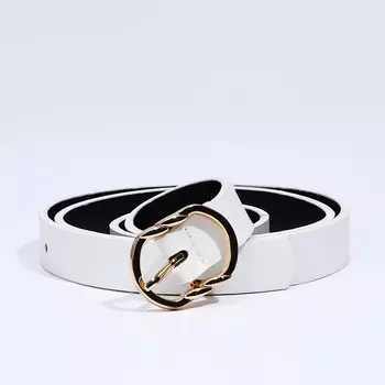 Ремень женский, ширина 2,2 см, пряжка металл, цвет белый