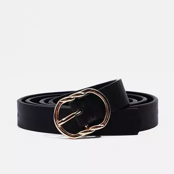 Ремень женский, ширина 2,2 см, пряжка металл, цвет черный