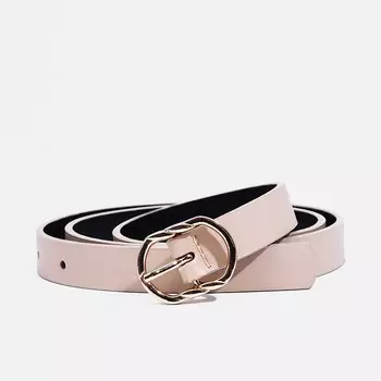 Ремень женский, ширина 2.2 см, пряжка металл, цвет бежевый