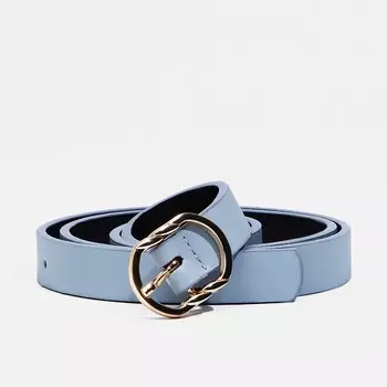 Ремень женский, ширина 2,2 см, пряжка металл, цвет голубой
