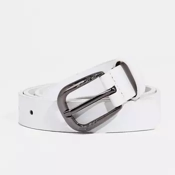 Ремень женский, ширина 2,2 см, винт, пряжка металл, цвет белый
