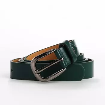 Ремень женский с винтом, 1002.2 см, пряжка темный металл, зеленый
