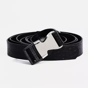 Ремень женский, ширина 2.3 см, пряжка пластик, цвет черный