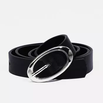 Ремень женский, ширина 2,3 см, пряжка металл, цвет черный