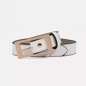 Ремень женский, ширина 2,3 см, винт, пряжка металл, цвет белый