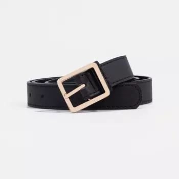 Ремень женский, ширина 2,4 см, пряжка метал, цвет черный