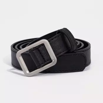 Ремень женский, 1052.4 см, пряжка-затяжка металл, серебристая, черный