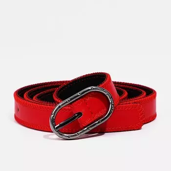 Ремень женский, 1002.4 см, пряжка темный металл, красный