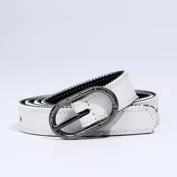 Ремень женский, 1002.4 см, пряжка темный металл, белый