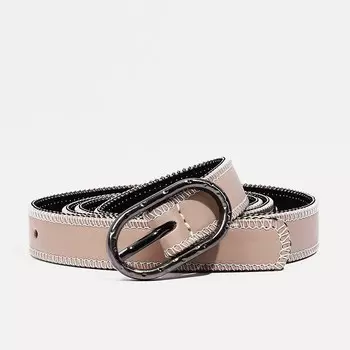 Ремень женский, 1002.4 см, пряжка темный металл, бежевый