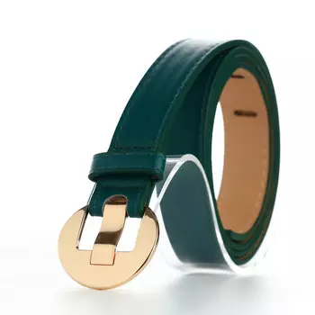 Ремень женский, 1102.5 см, пряжка металл, золотистая, зеленый