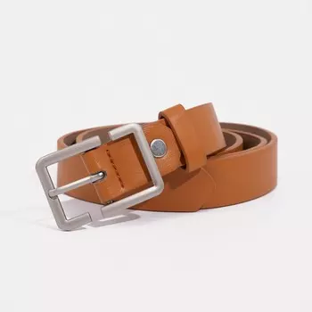 Ремень женский, ширина 2,5 см, винт, пряжка металл, цвет рыжий