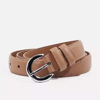 Ремень женский, ширина 2,5 см, винт, пряжка металл, цвет темно-бежевый