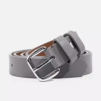 Ремень женский, ширина 2,5 см, винт, пряжка металл, цвет серый