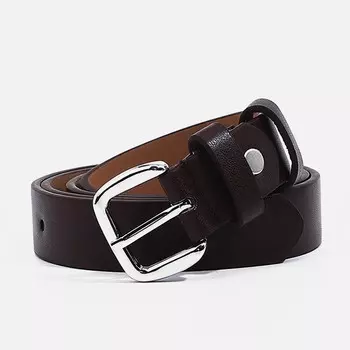 Ремень женский, ширина 2,5 см, винт, пряжка металл, цвет коричневый