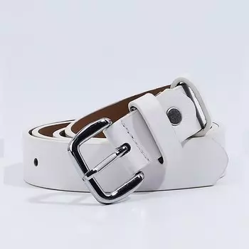 Ремень женский, ширина 2,5 см, винт, пряжка металл, цвет белый