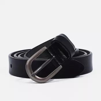 Ремень женский, ширина 2,5 см, винт, пряжка металл, цвет черный