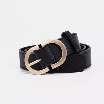 Ремень женский, ширина 2.8 см, пряжка металл, цвет черный