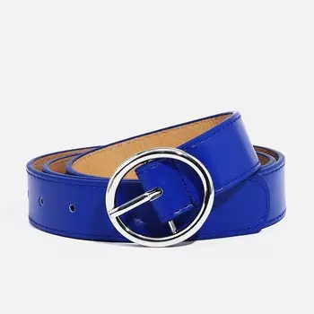 Ремень женский, ширина 2,8 см, пряжка металл, цвет синий