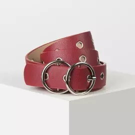 Ремень женский, ширина - 2,8 см, пряжка металл, люверсы, цвет красный