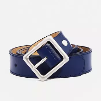 Ремень женский с винтом, 1102.8 см, квадратная пряжка металл, синий