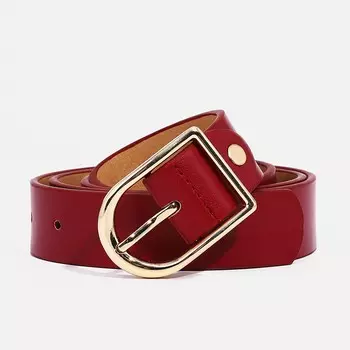 Ремень женский, ширина 2,8 см, винт, пряжка металл, цвет бордовый