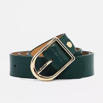 Ремень женский, ширина 2,8 см, винт, пряжка металл, цвет зеленый