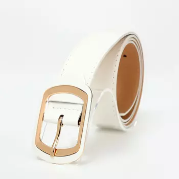 Ремень женский с винтом, 1102.9 см, классическая пряжка, золотистая, белый
