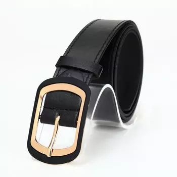 Ремень женский с винтом, 1102.9 см, классическая пряжка, золотистая, черный
