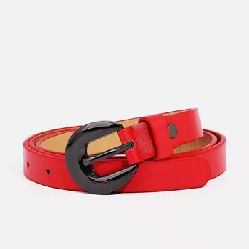 Ремень женский, ширина 2 см, винт, пряжка металл, цвет красный