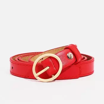 Ремень женский, ширина 2 см, винт, пряжка металл, цвет красный