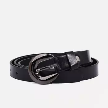 Ремень женский, ширина 2 см, винт, пряжка металл, цвет черный