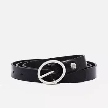 Ремень женский, ширина 2 см, винт, пряжка металл, цвет черный