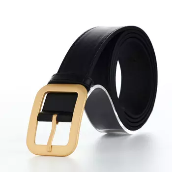 Ремень женский 1103.5 см, пряжка металл, золотистая, черный