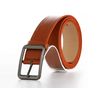 Ремень женский с винтом, 1103.5 см, прямоугольная пряжка металл, серебристая, рыжий