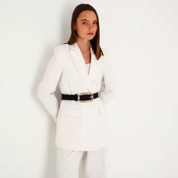 Ремень женский, ширина 3.5 см, пряжка металл, цвет черный