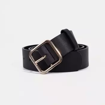 Ремень женский, ширина 3.5 см, пряжка металл, цвет черный