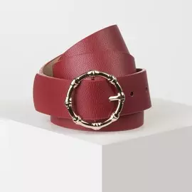 Ремень женский, ширина - 3,5 см, пряжка металл, цвет красный