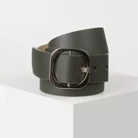 Ремень женский, ширина - 3,5 см, пряжка металл, цвет тёмно-зелёный