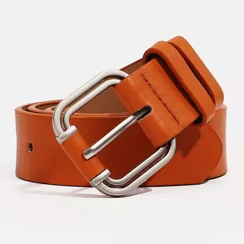 Ремень женский, ширина 3.5 см, винт, пряжка металл, цвет рыжий