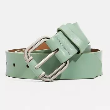 Ремень женский, ширина 3.5 см, винт, пряжка металл, цвет зеленый
