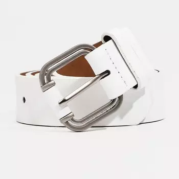 Ремень женский, ширина 3.5 см, винт, пряжка металл, цвет белый